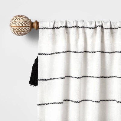 Carved Light Woodtone Ball Curtain Rod Natural - Opalhouse™ - Image 2