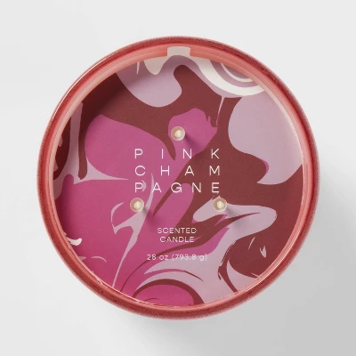 28oz Glass Champagne Candle Light Pink - Opalhouse⢠- Image 3