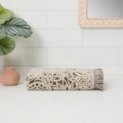 Allover Pattern Towels Black/White - Opalhouse™