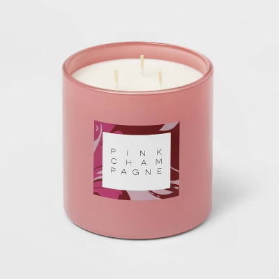 28oz Glass Champagne Candle Light Pink - Opalhouse⢠- Image 2