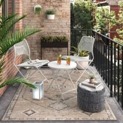 5'x7' Sunset Moroccan Tapestry Rectangular Woven Outdoor Area Rug Light Brown - Opalhouseā¢