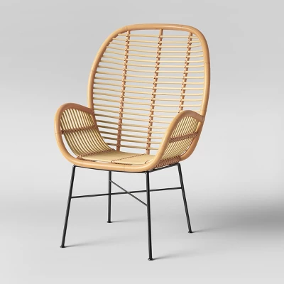 Lily Rattan Armchair With Metal Legs - Assembly Required - Opalhouseā¢