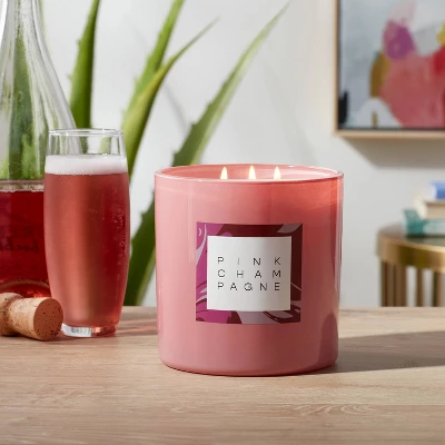 28oz Glass Champagne Candle Light Pink - Opalhouseā¢