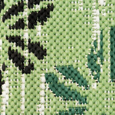 5' X 7' Floral Stamp Outdoor Rug Green - Opalhouse⢠- Image 2