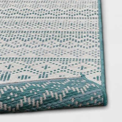 5' X 7' Tapestry Woven Outdoor Rug Aqua - Opalhouse⢠- Image 3