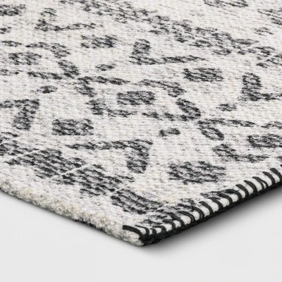 Diamond Printed Accent Aztec Rug Black - Opalhouse™ - Image 2